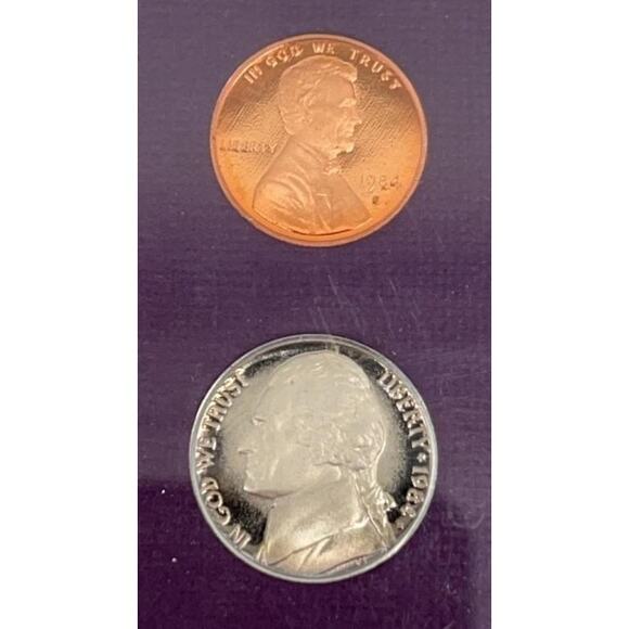 1984 S US Mint Proof Set 5 Coins Original Box & COA Kennedy Half Dollar - Picture 3 of 8